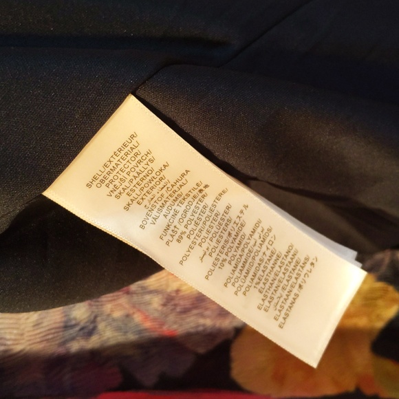 Aidan Mattox One Shoulder Draped Floral Gown With Thigh Slit In Navy Multi - Picture 13 of 14